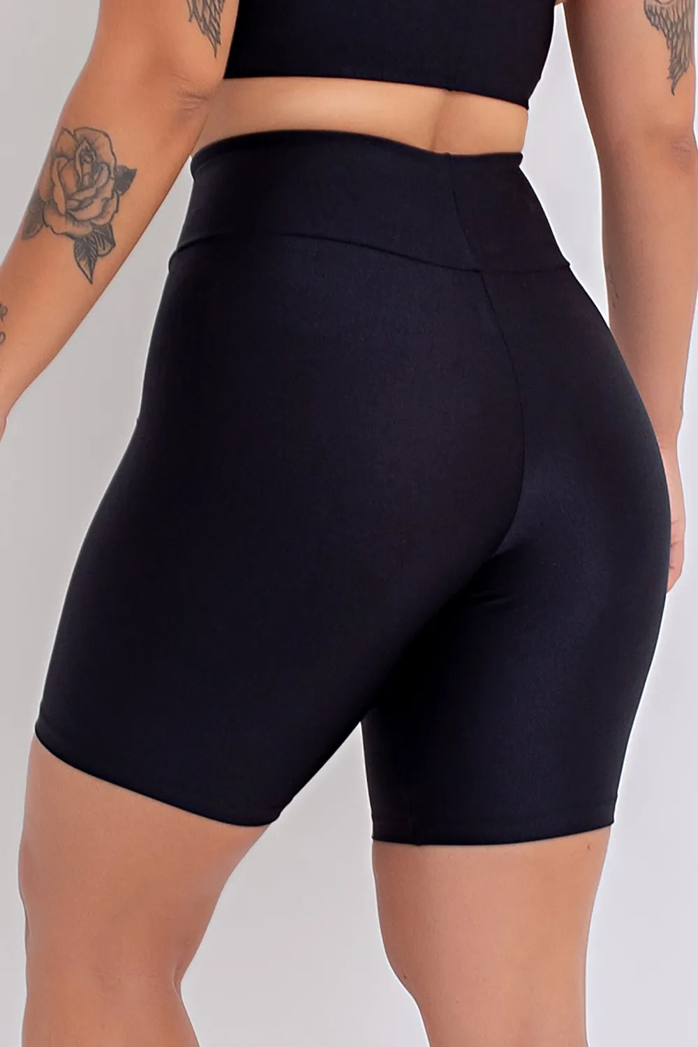 Bermuda ciclismo poliamida preta feminina ♡Ref.: 383