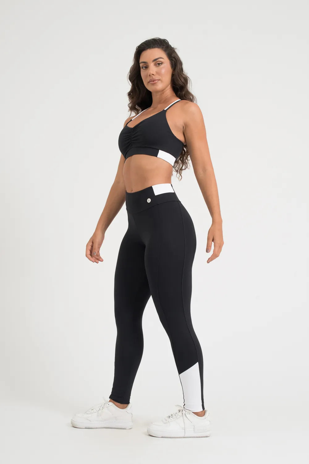Calça legging poliamida confort preta e branca ♡Ref.: 204
