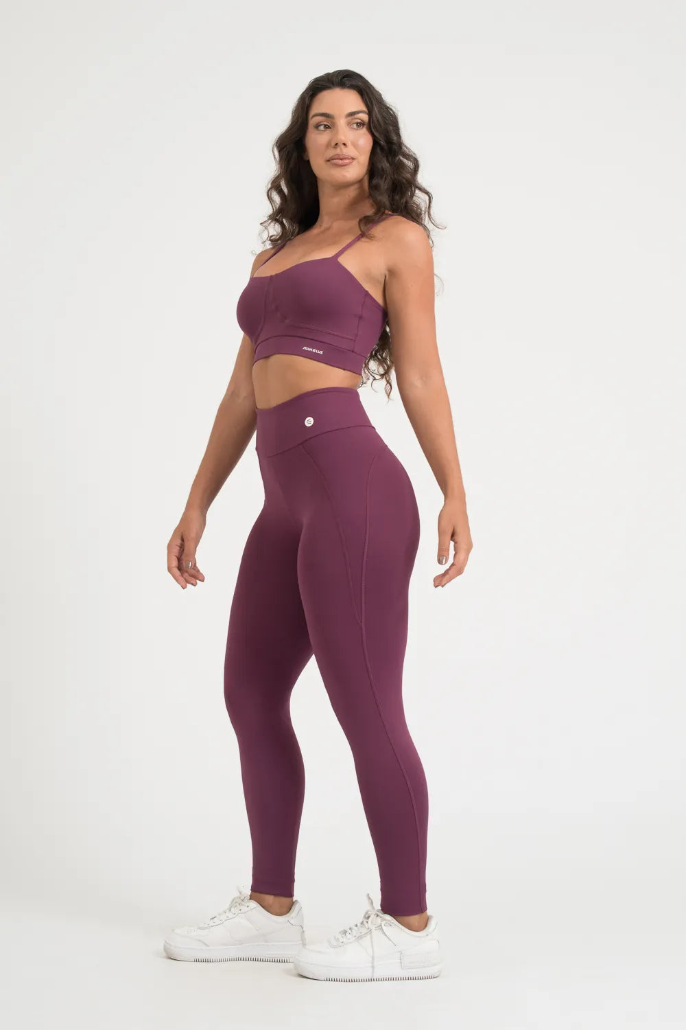 Calça legging poliamida confort uva com detalhe pespontado ♡Ref.: 208