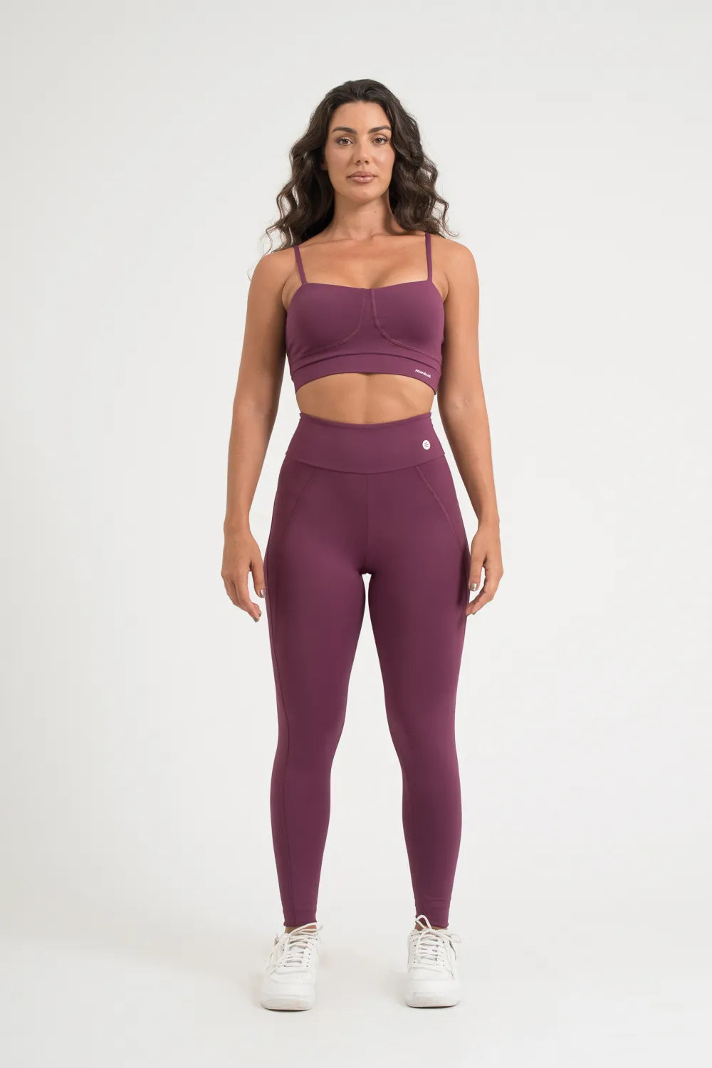 Calça legging poliamida confort uva com detalhe pespontado ♡Ref.: 208