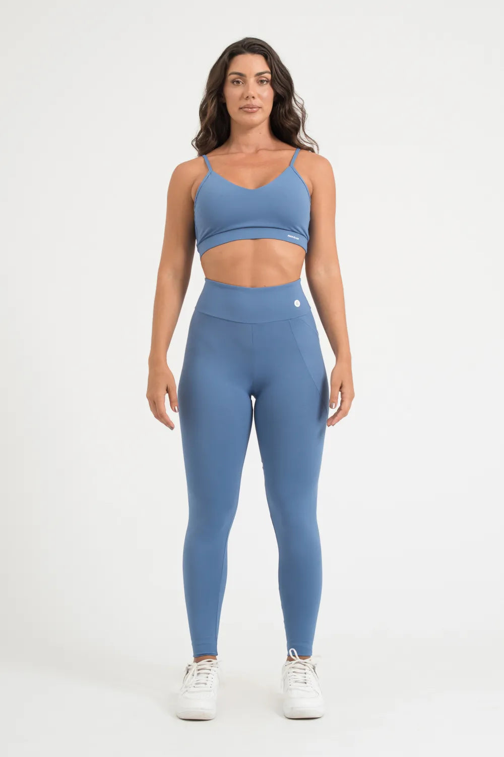 Calça legging poliamida confort azul sereno com bolso unilateral ♡Ref.: 224