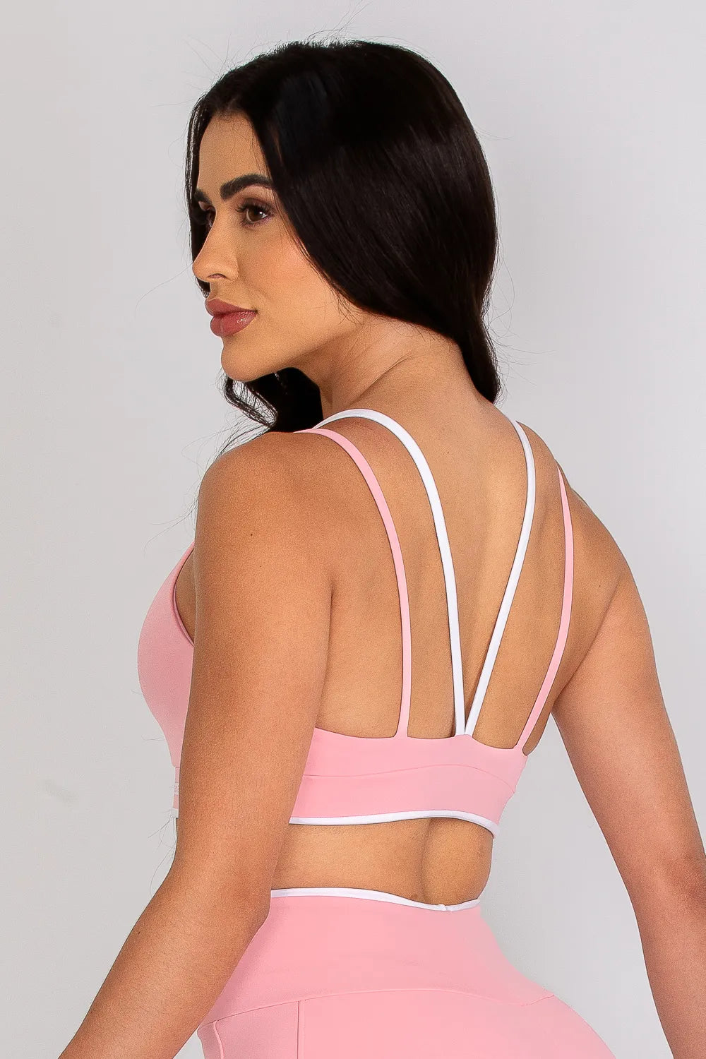 Top camiseta poliamida Adaptiv rosa bebê com alça dupla ♡Ref.: 238
