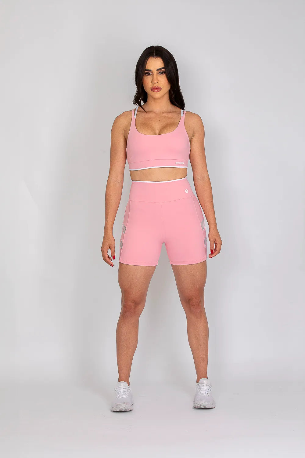 Top camiseta poliamida Adaptiv rosa bebê com alça dupla ♡Ref.: 238