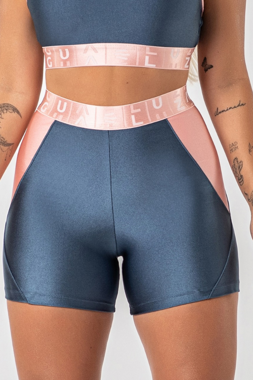 Short poliamida azul porcelana com elástico ♡Ref.: 832