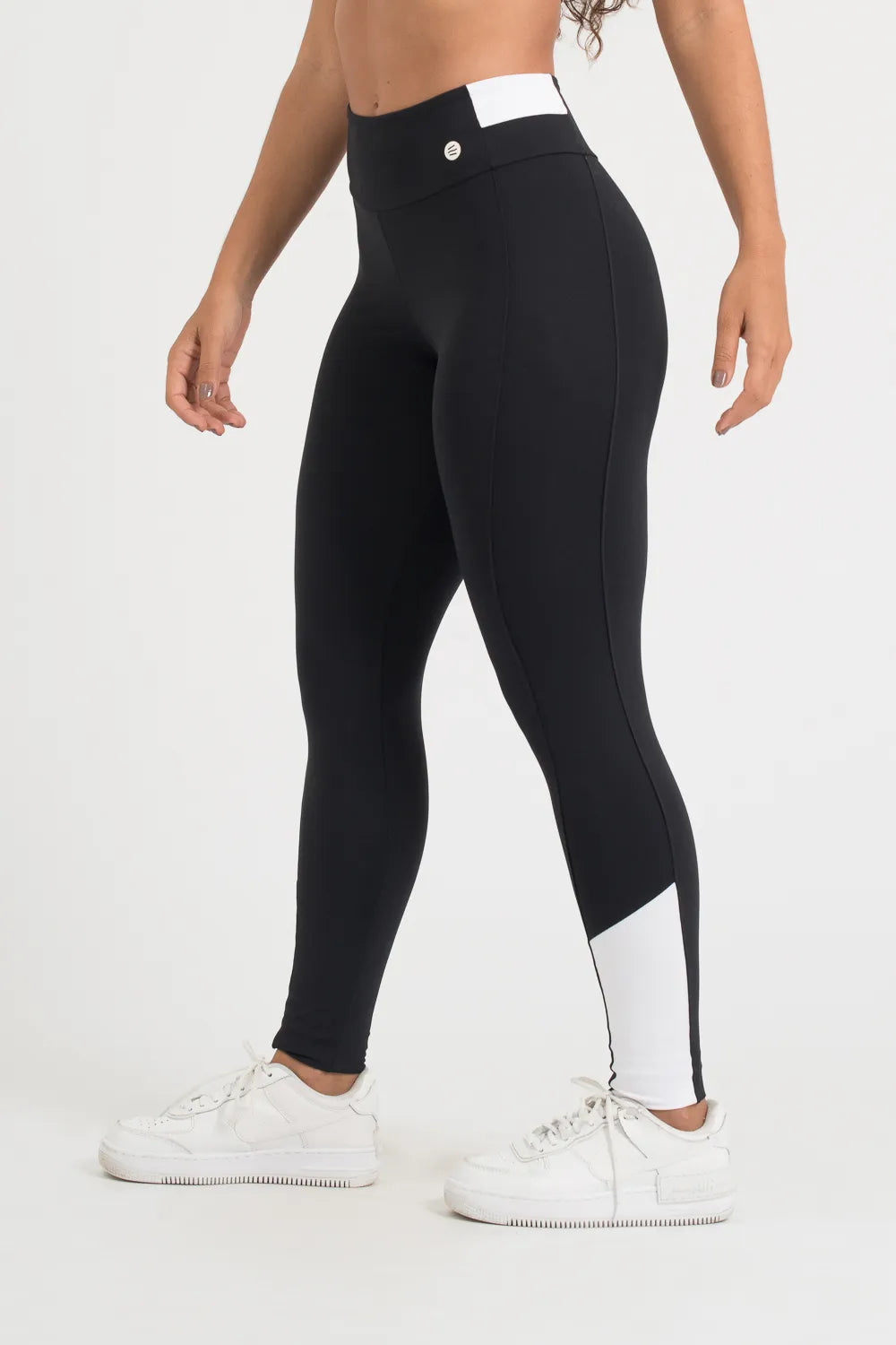 Calça legging poliamida confort preta e branca ♡Ref.: 204