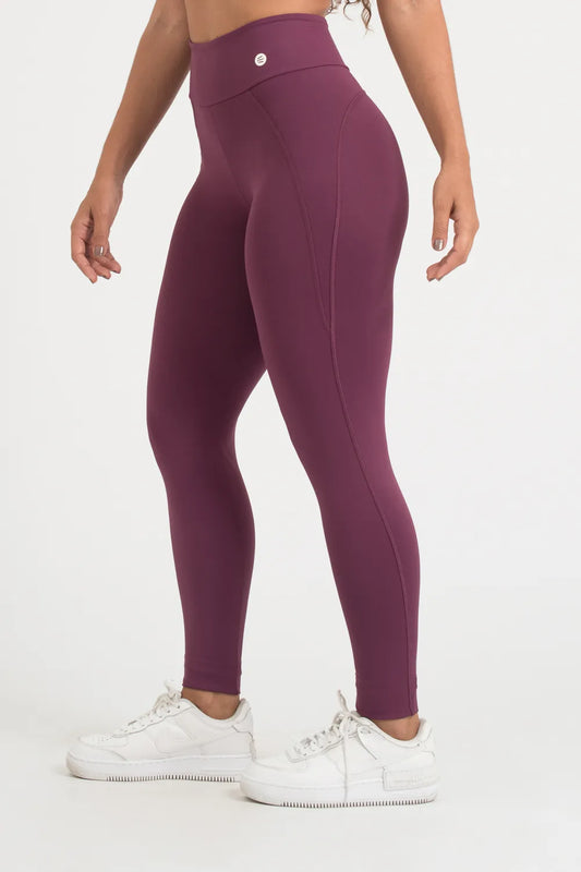 Calça legging poliamida confort uva com detalhe pespontado ♡Ref.: 208