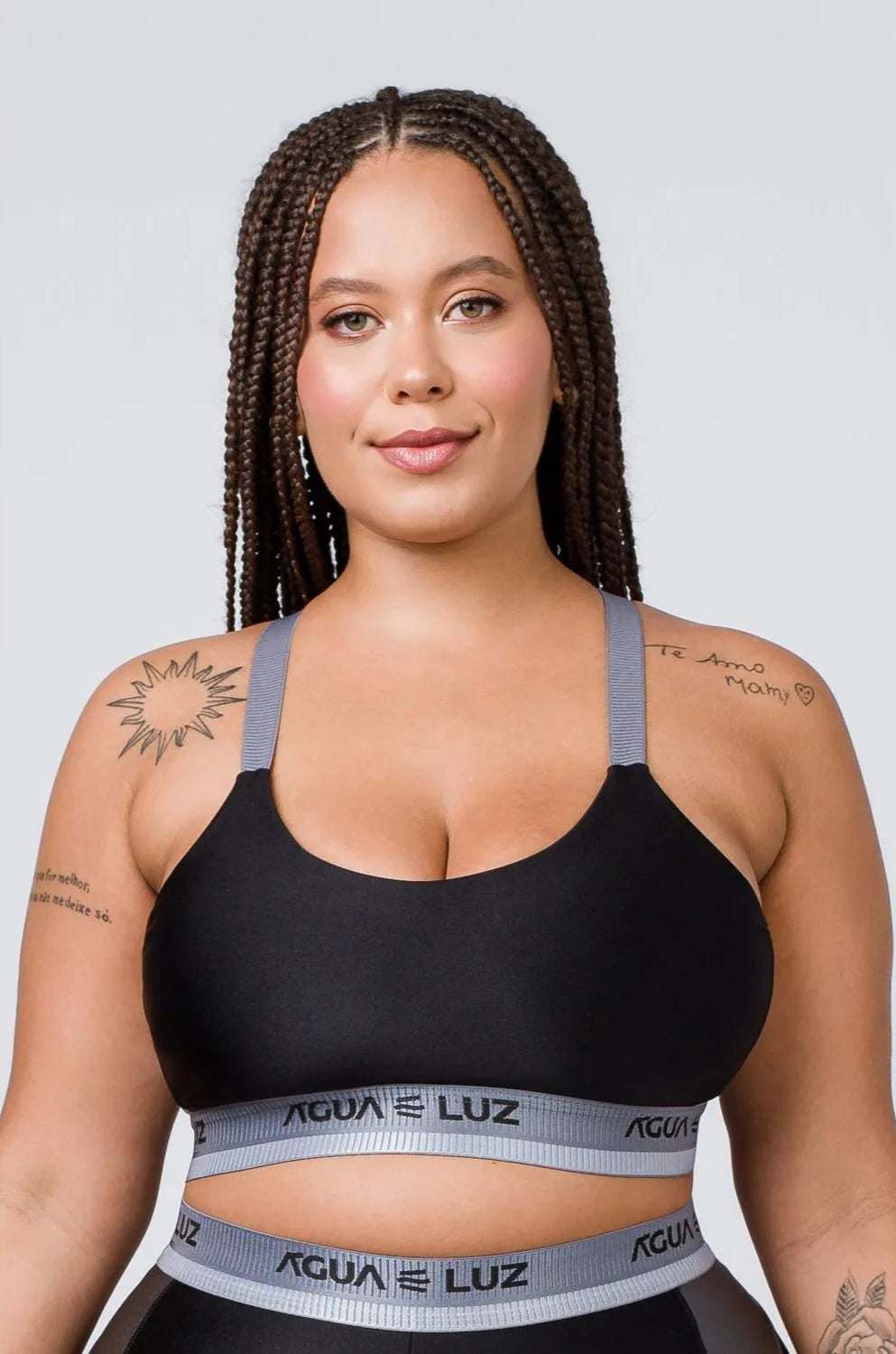 Top Desportivo preto com elástico personalizado ♡Ref.: 855