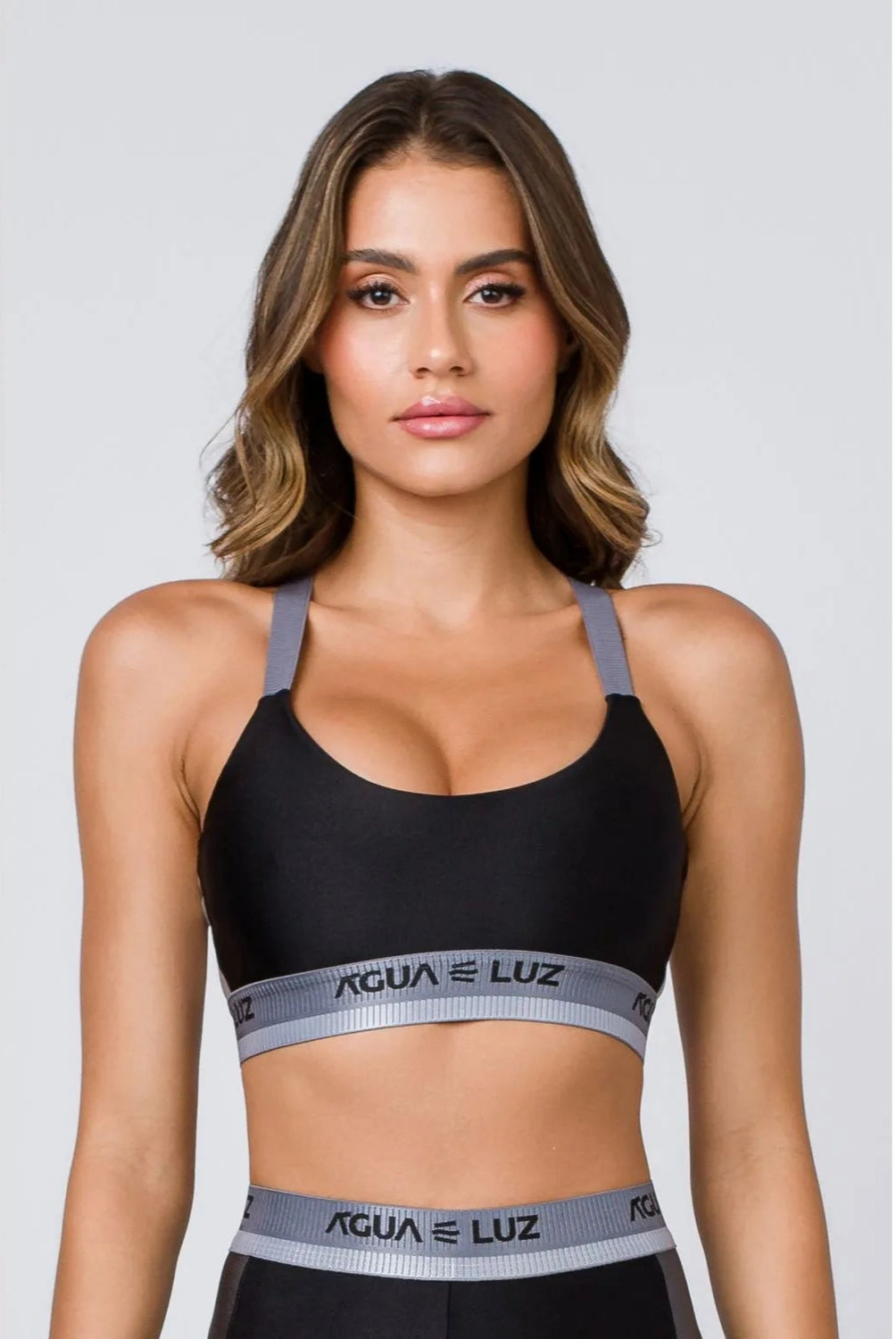 Top Desportivo preto com elástico personalizado ♡Ref.: 855