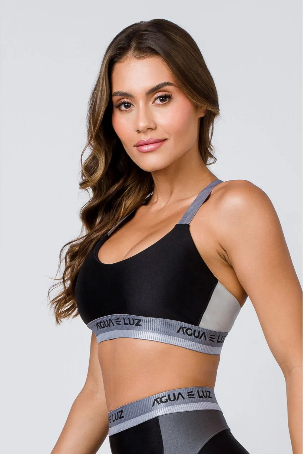 Top Desportivo preto com elástico personalizado ♡Ref.: 855