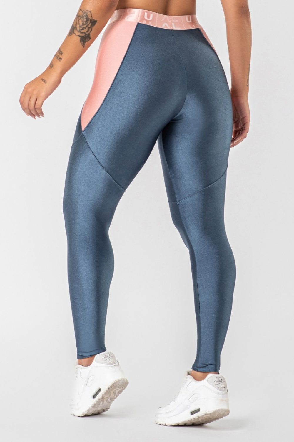 Calça legging poliamida azul porcelana com elástico ♡Ref.: 831